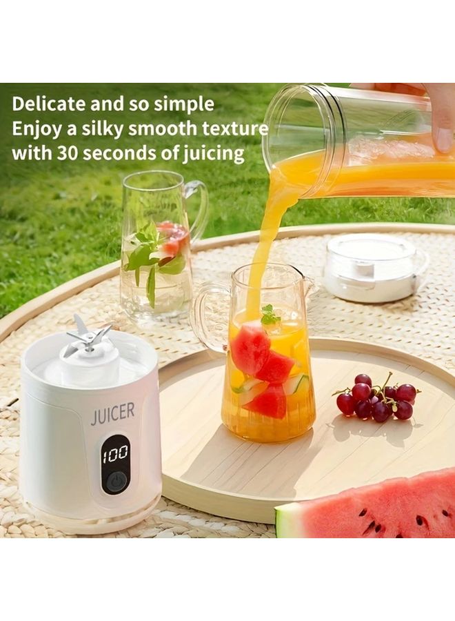 White Portable USB Rechargeable Blender 20oz 12 Blades For Smoothies Travel - Image 3
